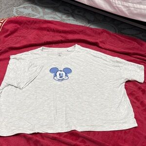Disney Light Gray T-Shirt with Blue Mickey Mouse